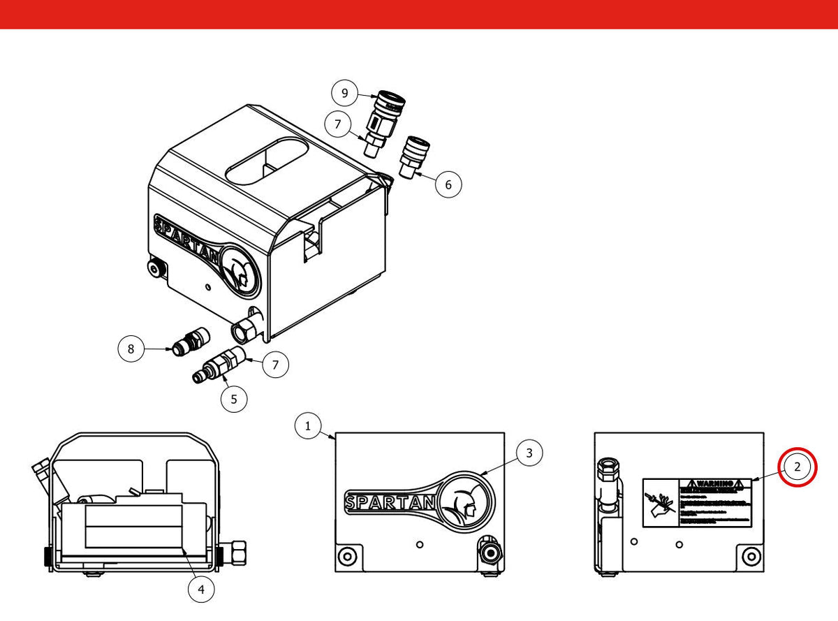 Spartan Tool 585427-01 parts diagram, item 5 circled (High Pressure Reel Assembly - 75870000)