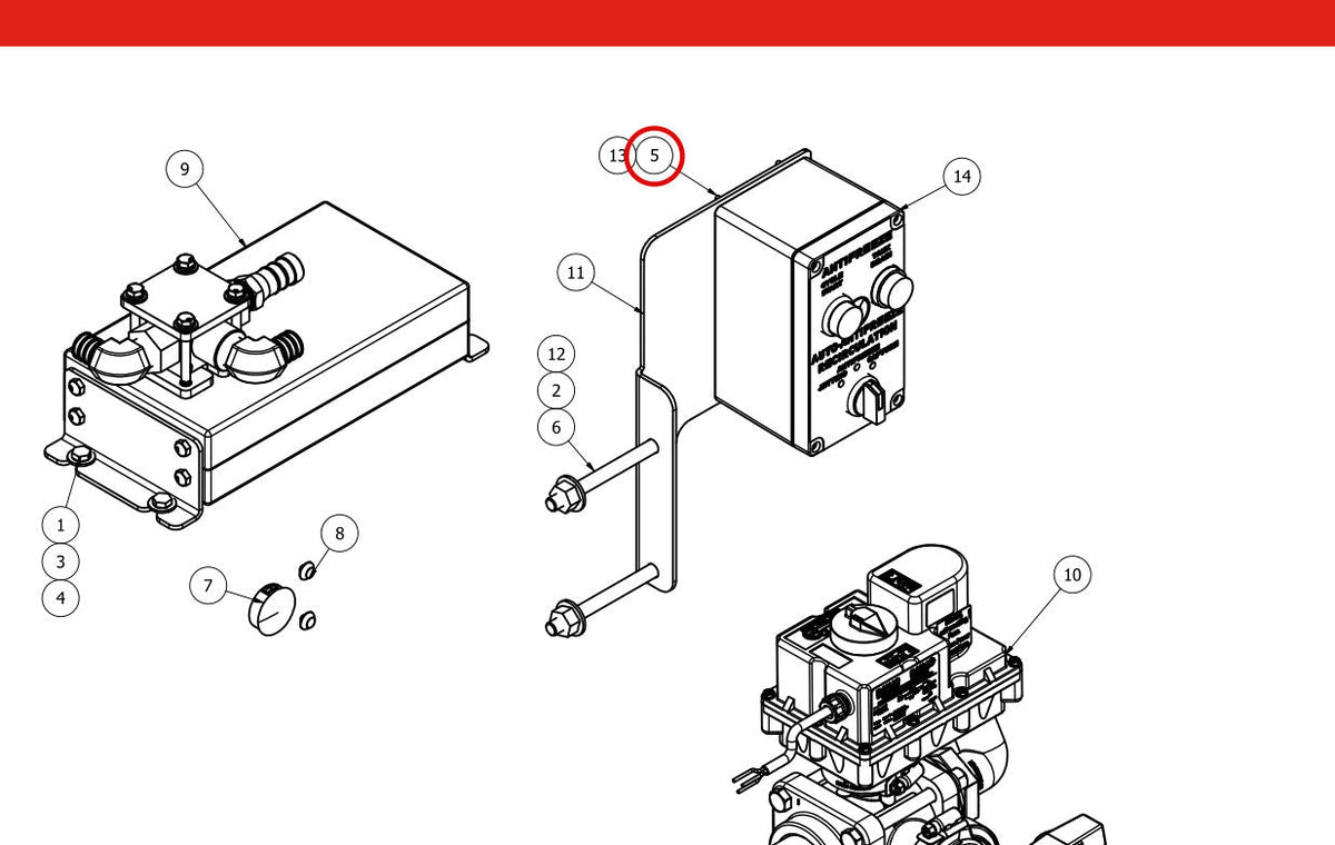Spartan Tool 61026000 parts diagram, item 5 circled (Auto Antifreeze Assy - 75876005)