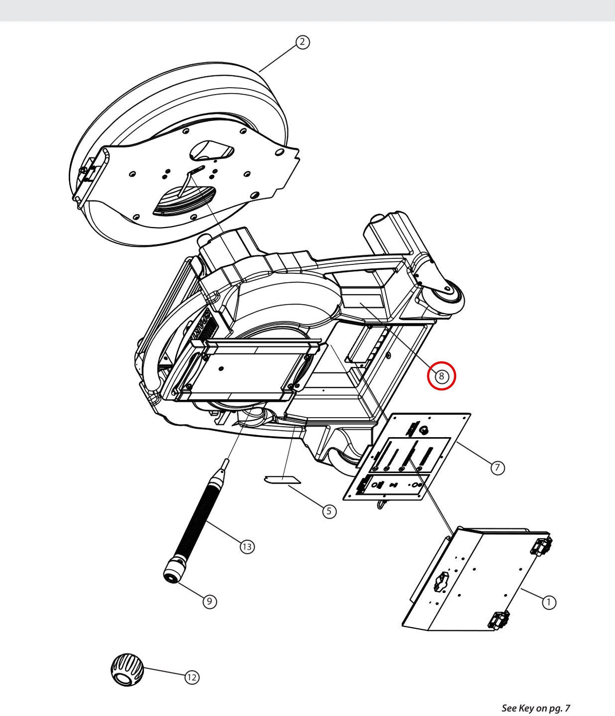 Spartan Tool 64060039 parts diagram, item 8 circled (Traveler 4.0 Final Assembly)