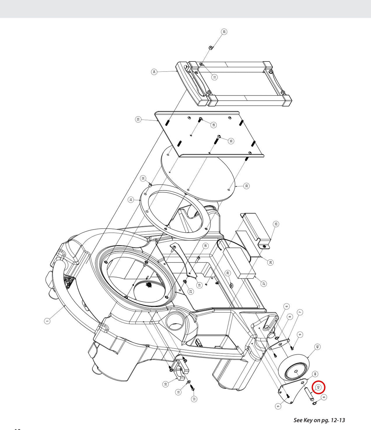 Spartan Tool 64066603 parts diagram, item 43 circled (Assembly, Base Traveler)