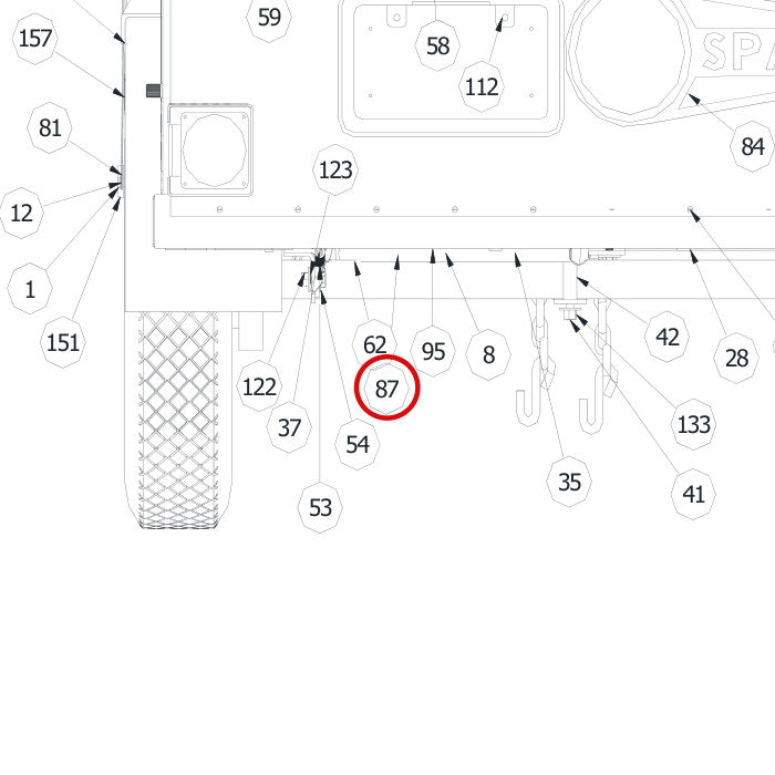 Spartan Tool 75817800 parts diagram, item 64 circled (758 Skid Mount Assembly - 75824300)