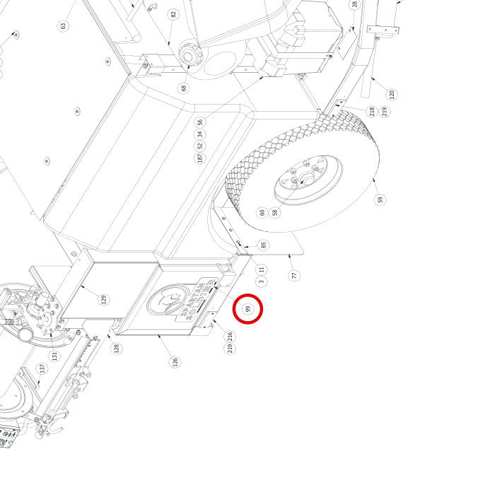 Spartan Tool 75854000 parts diagram, item 99 circled (Soldier Jet Assembly - 7584F000)