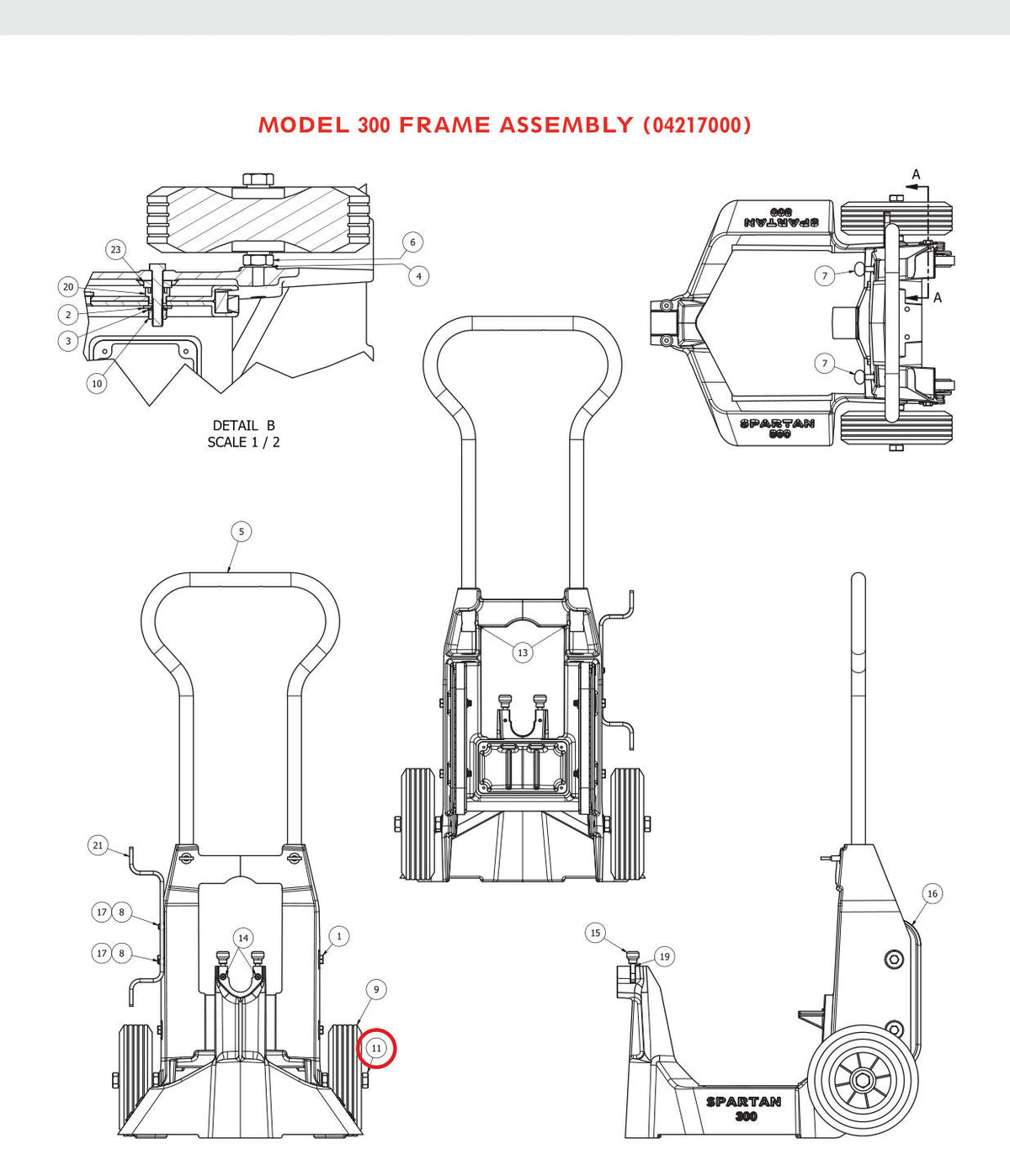 Spartan Tool 75860300 parts diagram, item 11 circled (Parts & Accessories)