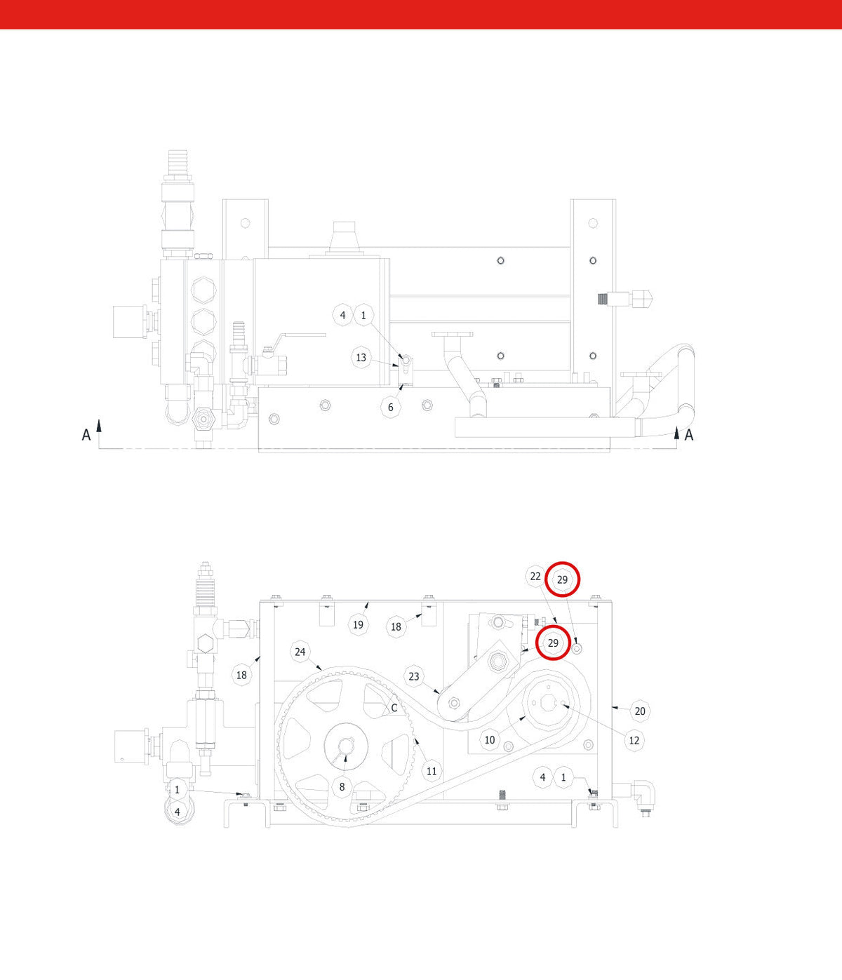 Spartan Tool 75860330 parts diagram, item 29 circled (Power Pak Assembly - 75841300)