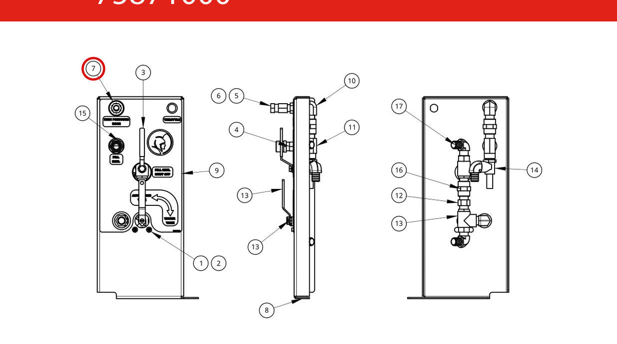 Spartan Tool 75868880 parts diagram, item 120 circled (Elite Soldier Hydro-Jet - 7584E000)