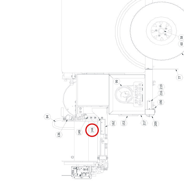 Spartan Tool 75871500 parts diagram, item 127 circled (Elite Soldier Hydro-Jet - 7584E000)