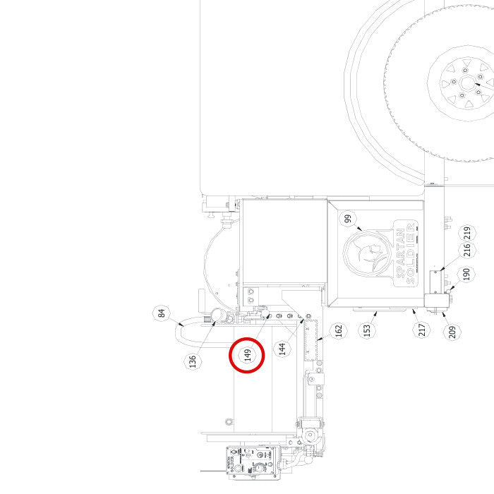 Spartan Tool 75872000 parts diagram, item 131 circled (Elite Soldier Hydro-Jet - 7584E000)