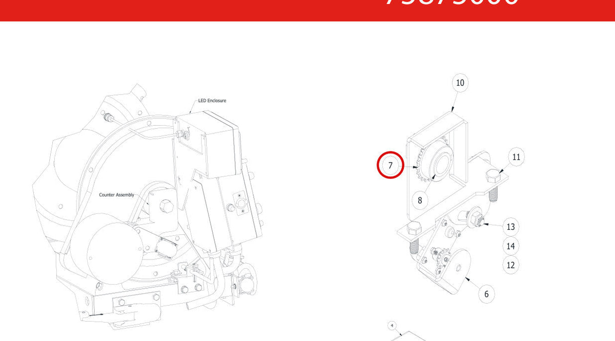 Spartan Tool 75879150 parts diagram, item circled (Jetter Counter Elite - 75875005)