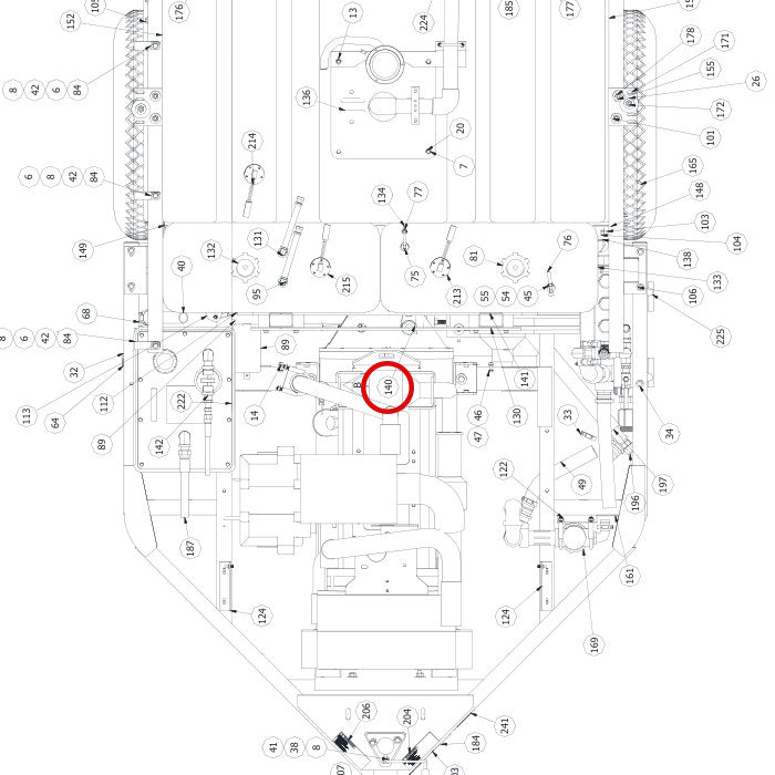 Spartan Tool 79921829 parts diagram, item 140 circled (Warrior Final Assembly - 799200T4)