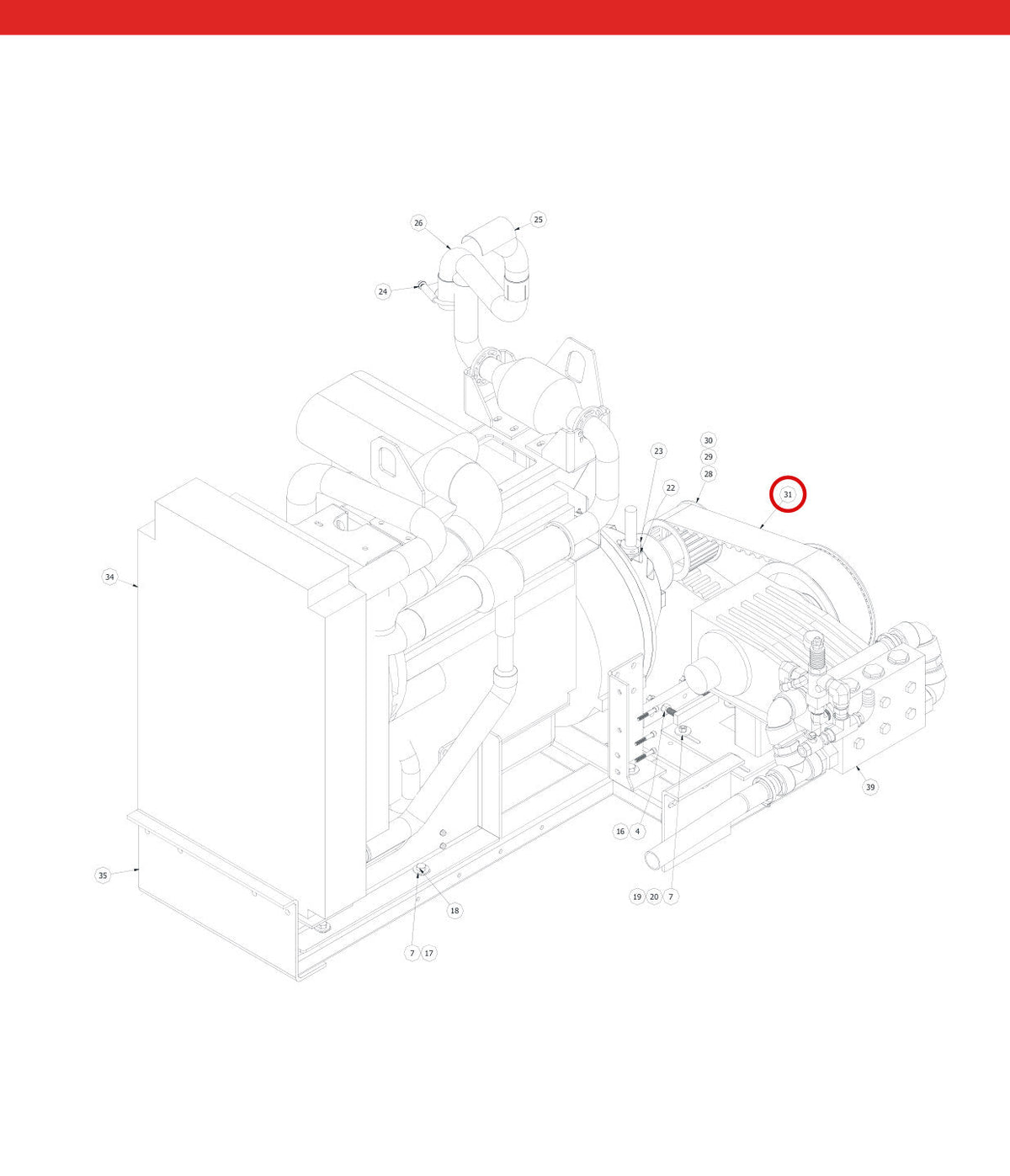 Spartan Tool 79922370 parts diagram, item 31 circled (Power Pack Assembly - 79925000)