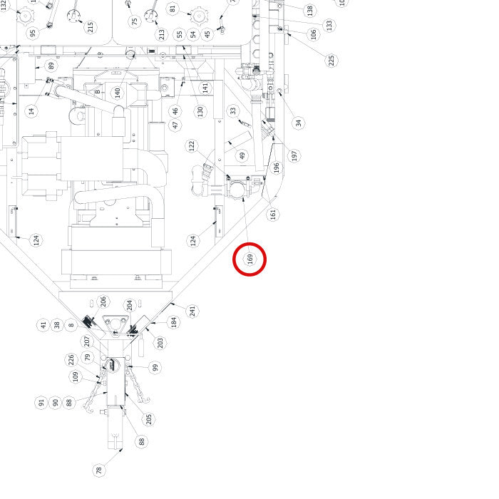 Spartan Tool 79940100 parts diagram, item 169 circled (Warrior Final Assembly - 799200T4)