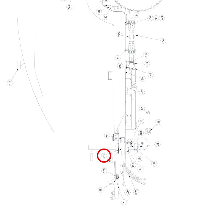 Spartan Tool 79952400 parts diagram, item 235 circled (Elite Soldier Hydro-Jet - 7584E000)