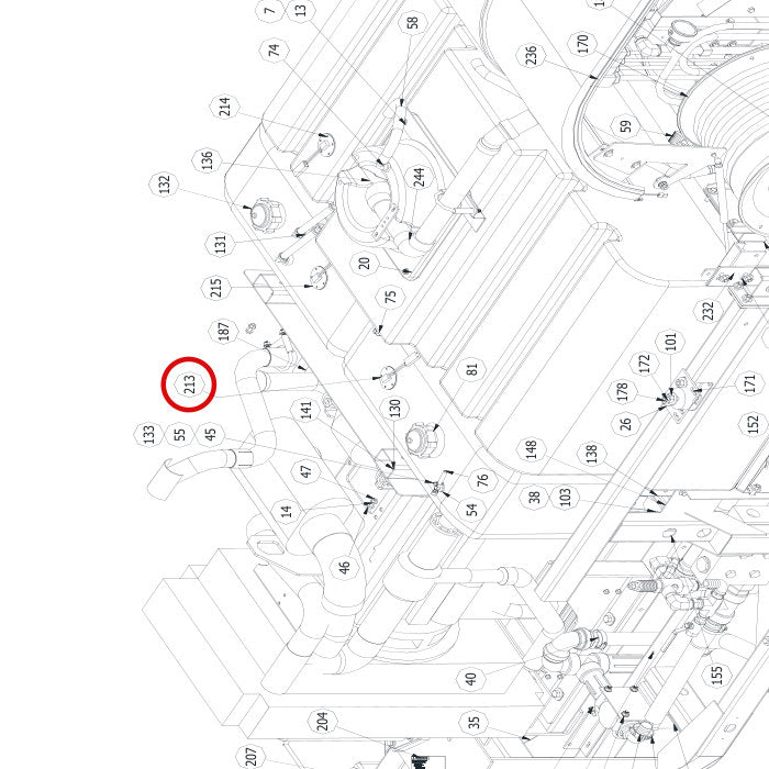 Spartan Tool 79953850 parts diagram, item 213 circled (Warrior Final Assembly - 799200T4)