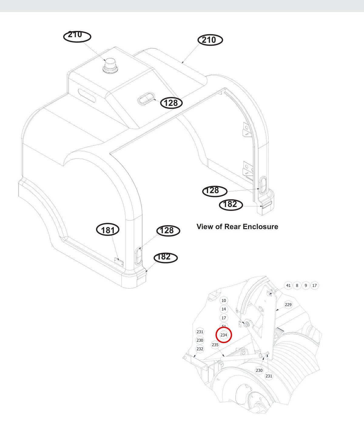 Spartan Tool 79961140 parts diagram, item 234 circled (Warrior Final Assembly - 799200T4)