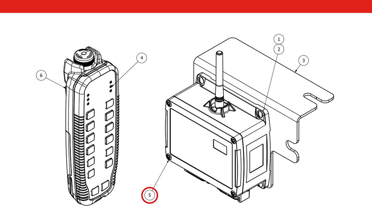 Spartan Tool 79978001 parts diagram, item 5 circled (Assy, Remote Elite - 75880005)