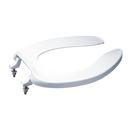 TOTO Commercial Toilet Seat, Elongated, Open Front Less Cover, Cotton White - SC534