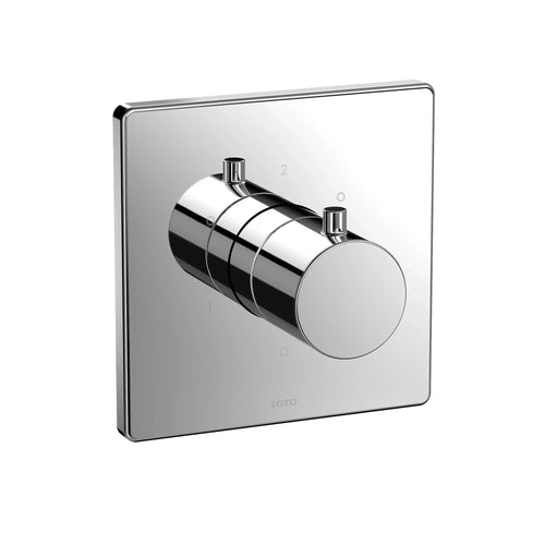 TOTO G Series Three-Way Diverter Valve Trim with Off, Square, Polished Chrome (Requires Rough-In TBN01101U) - TBV02102U#CP