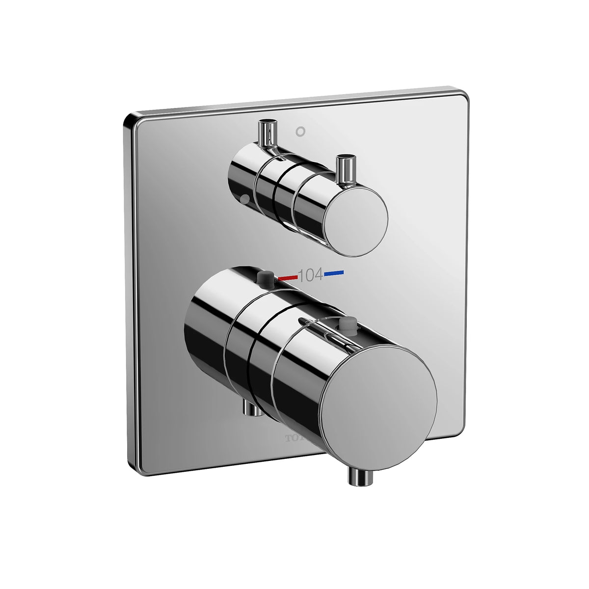 TOTO G Series Thermostatic Shower Valve Trim with Volume Control, Square, Polished Chrome (Requires Rough-In TBN01001U) - TBV02403U#CP