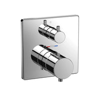 TOTO G Series Thermostatic Shower Valve Trim with Two-Way Diverter, Square, Polished Chrome (Requires Rough-In TBN01001U) - TBV02404U#CP
