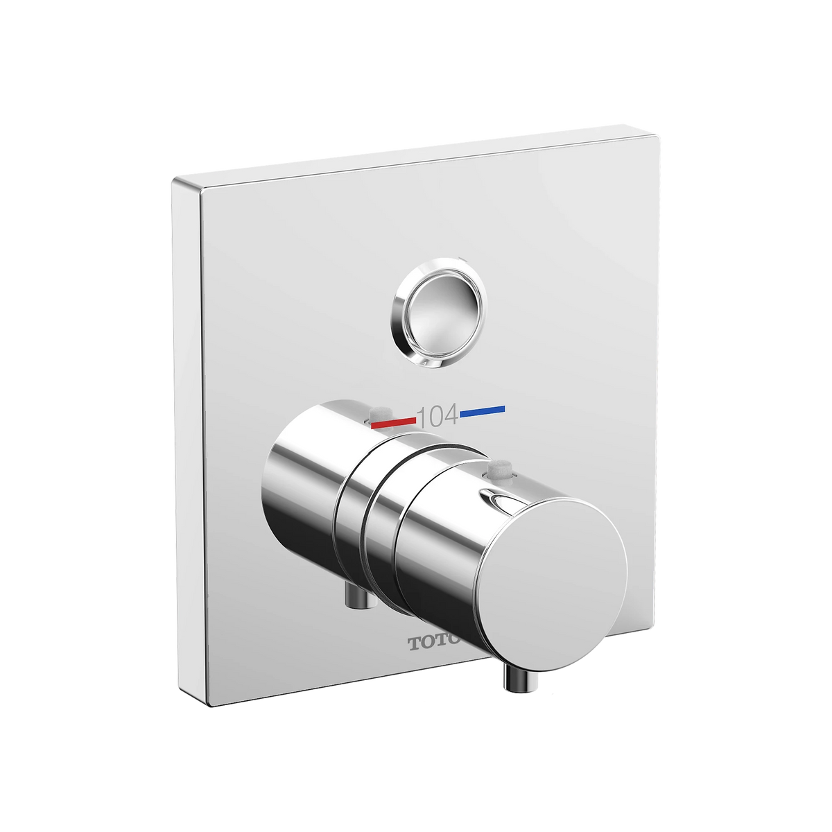 TOTO G Series Thermostatic Push-Button Shower Valve Trim, 1 Function, Square, Polished Chrome (Requires Rough-In TBN01001U) - TBV02405U#CP