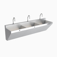 Sloan ESS-2300-C-BDT 3-Station Scrub Sink, Station 1.5 gpf Option GPM Option LAM Left of Valve Inlet