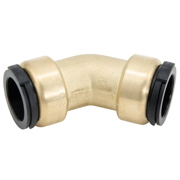 Watts LF4722-18 1 IN CTS 45 Degree Brass Quick-Connect Elbow