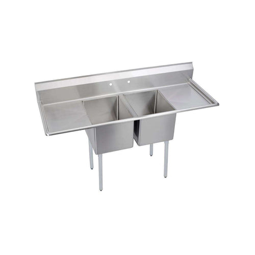 Elkay 2C18X18-2-24X 2 Comp. Sinks, 86X24 OA, 18X18X12 B, L