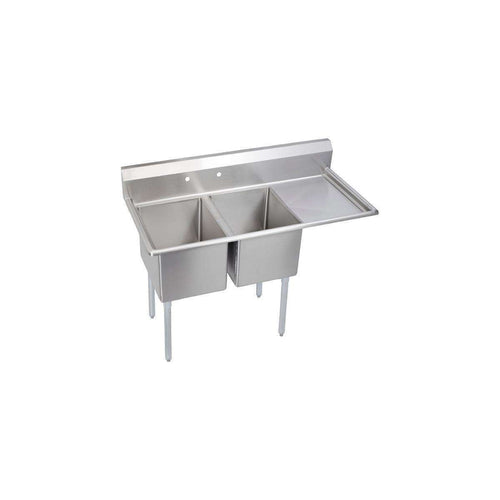 Elkay 2C18X18-R-24X 2 Comp. Sinks, 65X24 OA, 18X18X12 B, R