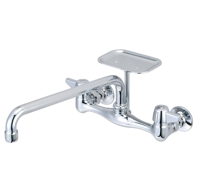 Central Brass 0048-UA3-Kitchen faucet with two handles for wall, chrome color