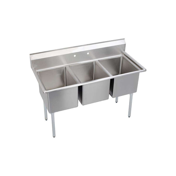 Elkay E3C24X24-0X 3 Comp. Sinks, 81X30 OA, 24X24X12 B, No