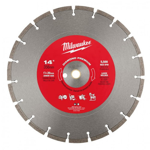 Milwaukee 49-93-7940 14" Diamond Premium Segmented Saw Blade