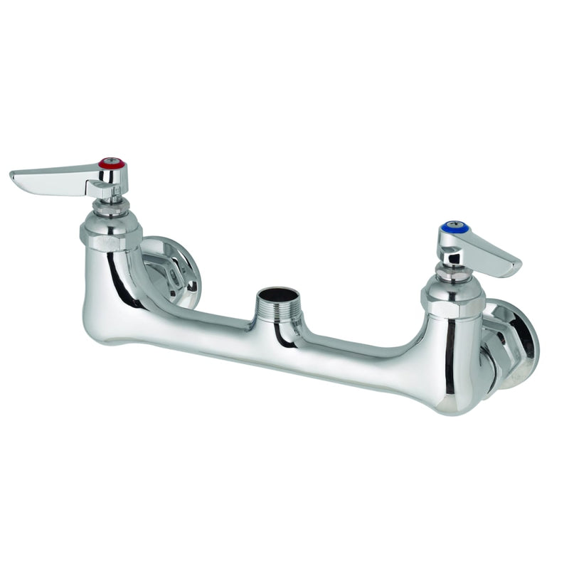 T&S Brass Wall Mount Faucet, 8" Centers with Double Pantry Swivel Base B.0230LN