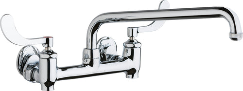 Chicago Faucets Sink Faucet, 8'' Wall W/ Stops 640-L12E1-317YAB