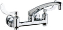 Chicago Faucets Sink Faucet, 8'' Wall W/ Stops 640-L8E35-317YAB