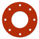 2" Red Rubber Full Face Gasket, Smooth Finish