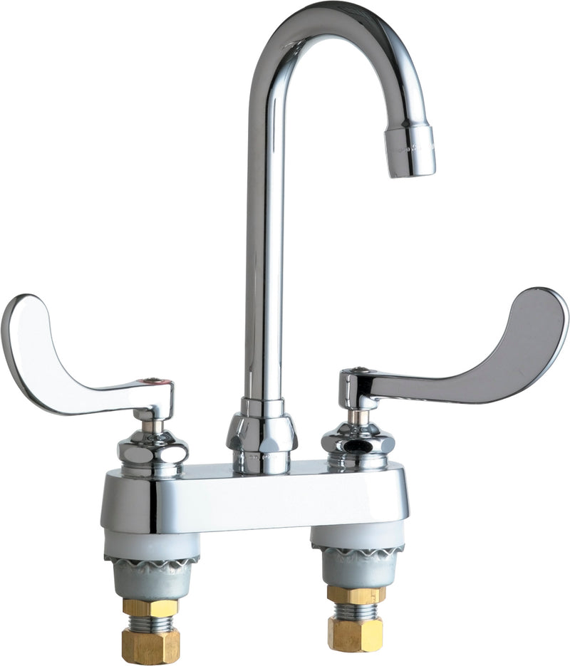 Chicago Faucets 4" Deck-Mounted Manual Sink Faucet 895-317ABCP
