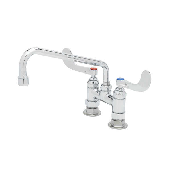 T&S Brass B-0226-WH4 Mixing Faucet, 4" Deck Mount
