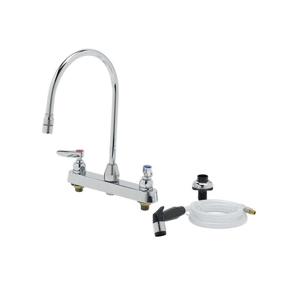 T&S Brass B-1174 8" Workboard Faucet, 8-13/16" Swivel GN