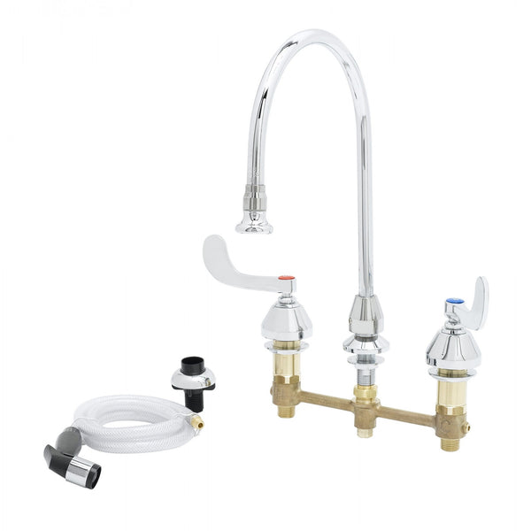 T&S Brass B-2347 Medical Faucet w/ Sidespray, 8" Centers