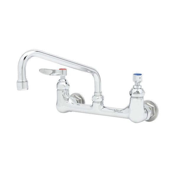 T&S Brass B-2414 Double Pantry Faucet, Wall Mount,8" Centers