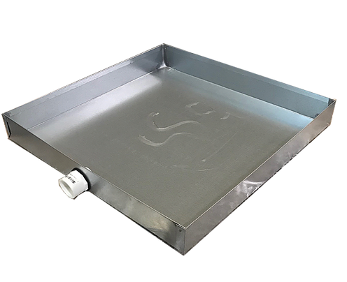 24" x 24" x 2" W/ 3/4" Galvanized Steel Water Heater Pan