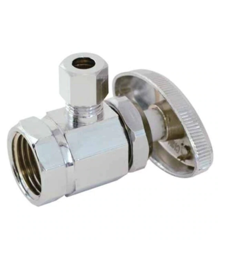 1/2" FIP x 3/8" Compression Angle Stop Full Turn
