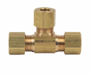 1/4" Rough Brass Compression Tee All Sides, 300 psi
