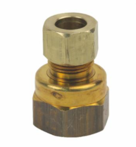 3/8" Compression x 1/2" FIP Union Brass, 200 psi