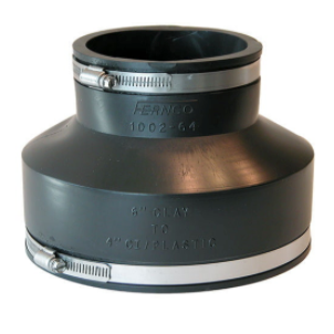 6" x 4" Clay x Cast Iron and Plastic Flexible Coupling