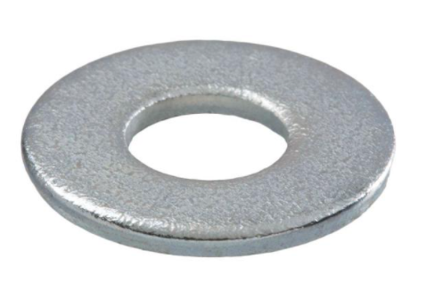 1/4" Stainless Steel Flat Washer, Zinc Plated