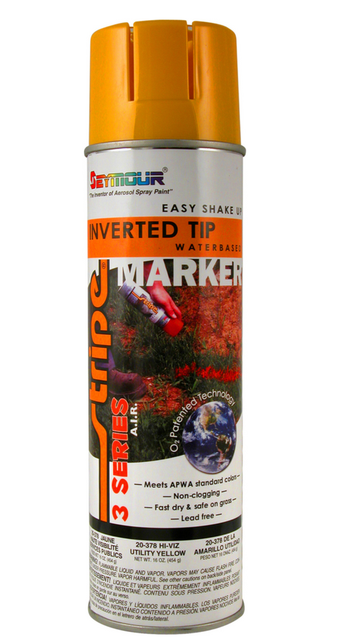 Inverted-Tip Marking Paint, 12oz, OSHA Safety Yellow