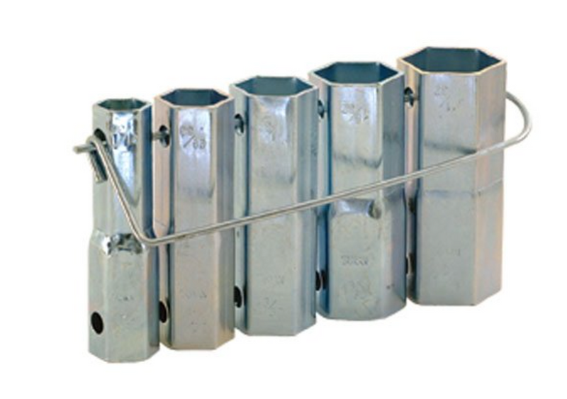 Plumber Socket Set 5 Piece with Bar Handle, Silver