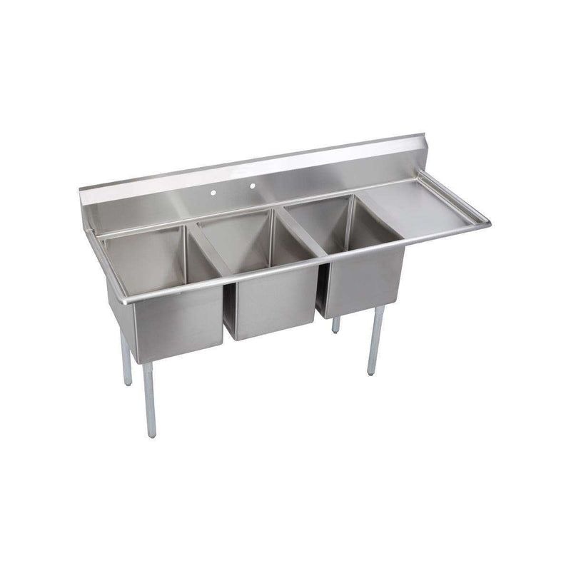 Elkay E3C16X20-R-18X 3 Comp. Sinks, 73X26 OA, 16X20X12 B, R