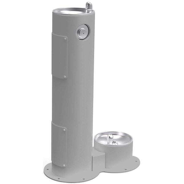 Elkay LK4400DBGRY Outdoor Ftn Pedestal with Pet Station